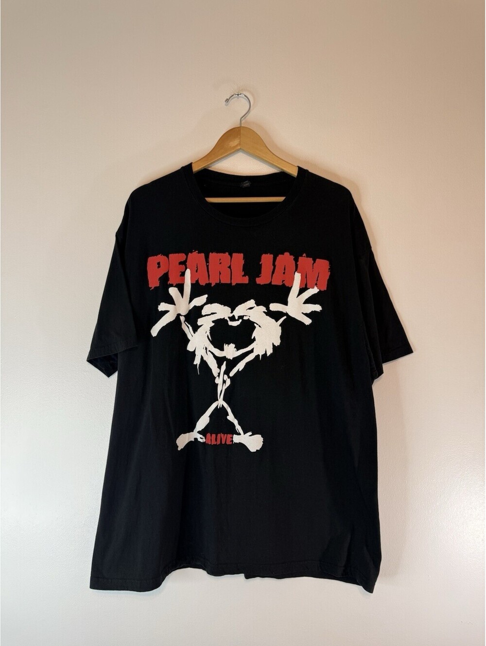 Pearl Jam Alive Stickman T-Shirt Black, Size 2XL, Double-Sided